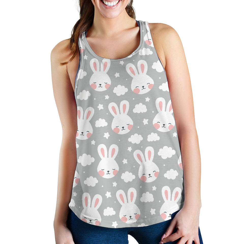 Rabbit cloud Pattern Women Racerback Tank Top