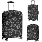 Garlic Pattern Black Background Luggage Covers