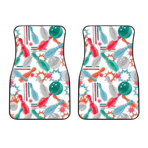 Watercolor Bowling Pattern  Front Car Mats