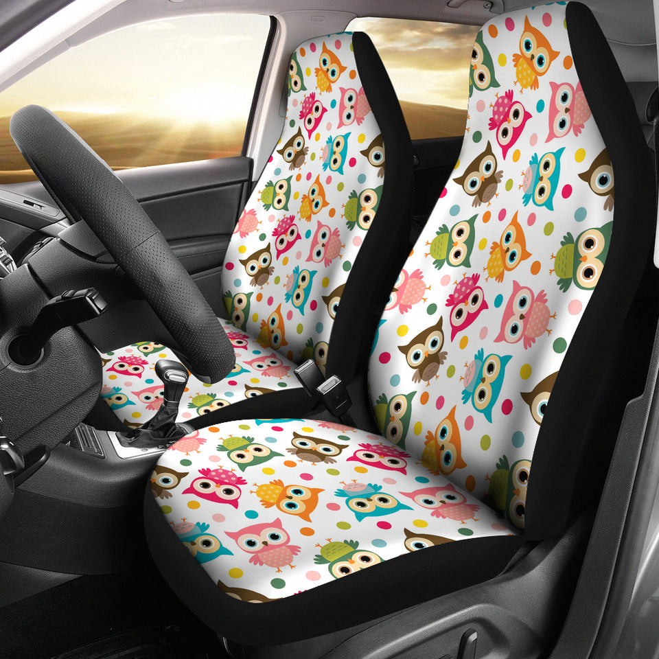 Color Cute Owl Pattern Universal Fit Car Seat Covers