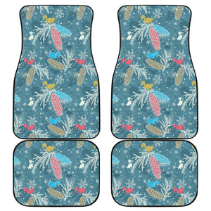 Squirrel Pattern Print Design 01 Front and Back Car Mats