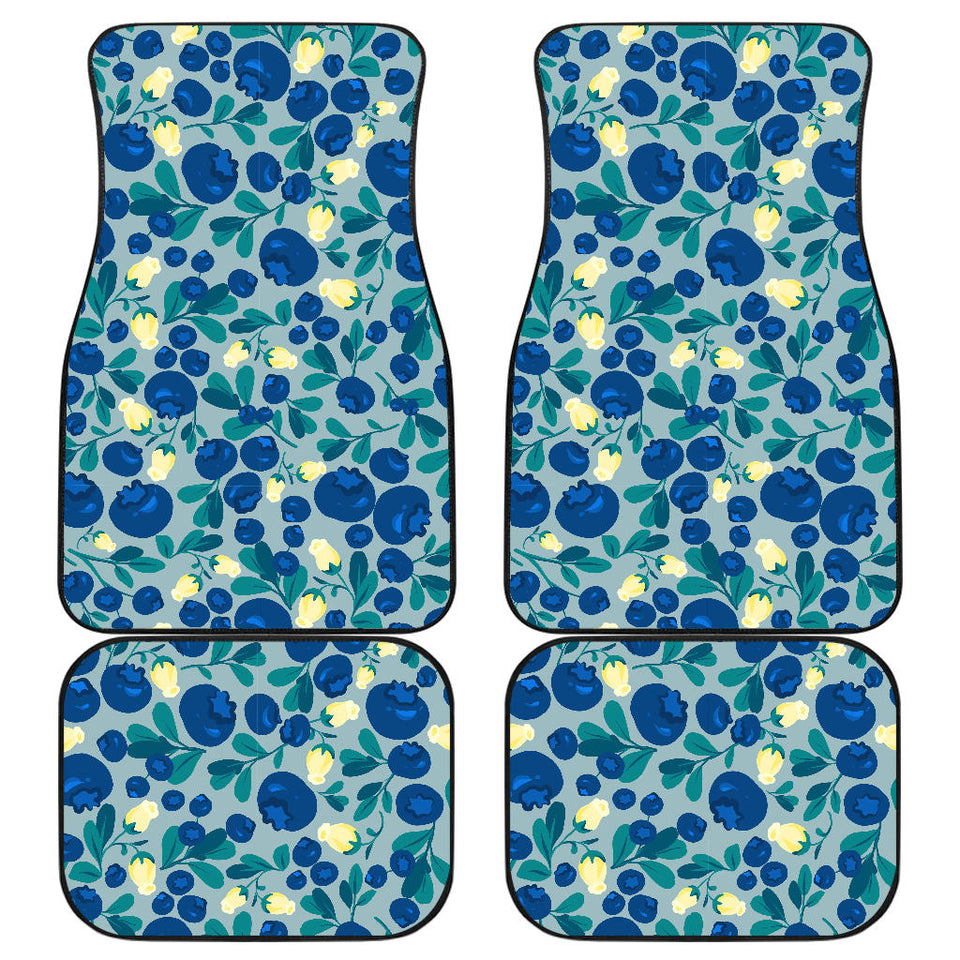 Blueberry Design Pattern Front And Back Car Mats