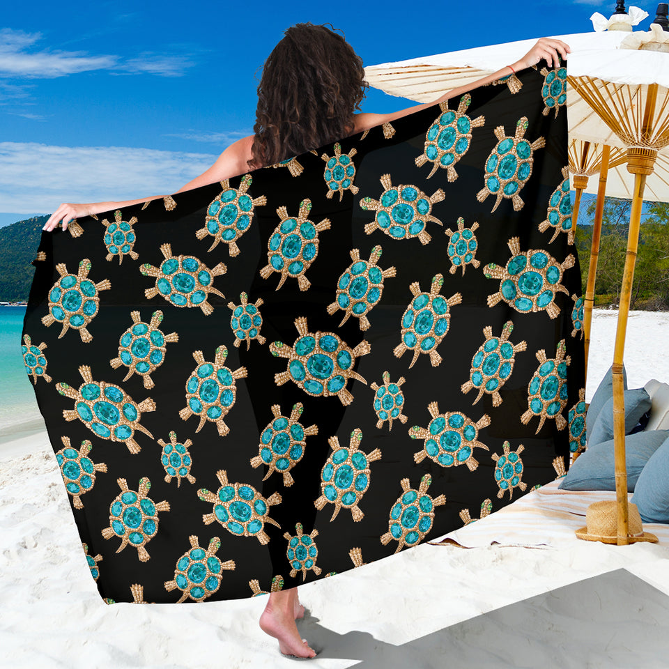 Sea Turtle Blue Stone Pattern Sarong