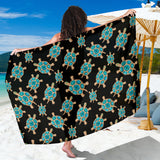 Sea Turtle Blue Stone Pattern Sarong