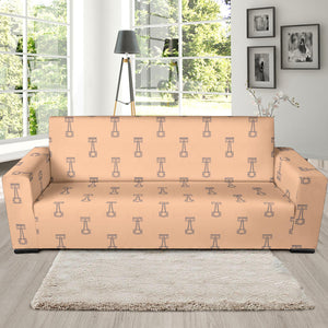 Engine Piston Cream Background Pattern Print Design 04 Sofa Slipcover