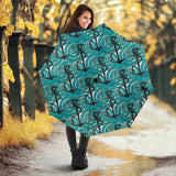 Anchor Nautical Green Background Umbrella