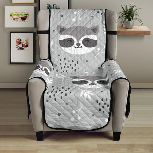 Cute raccoons leaves dot Chair Cover Protector