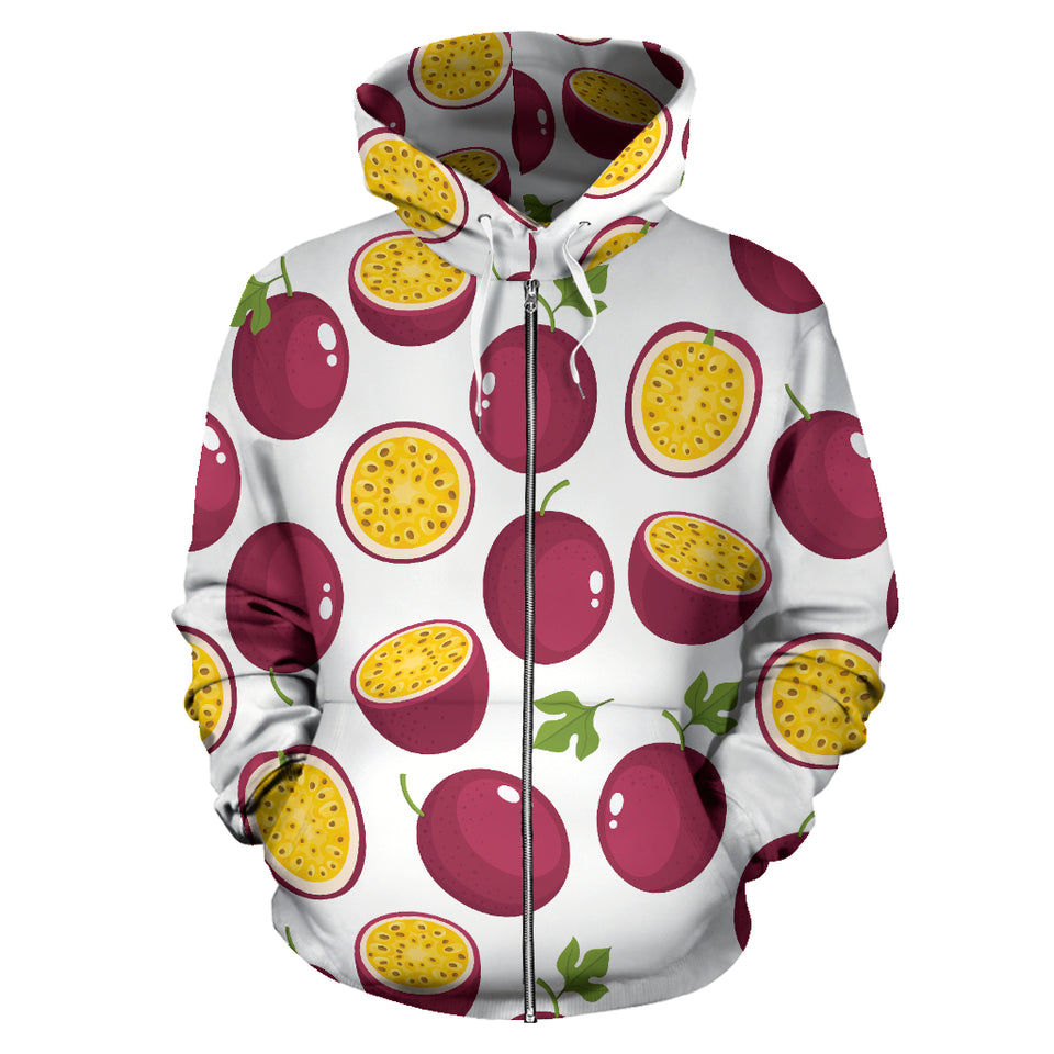 Passion Fruit Design Pattern Zip Up Hoodie