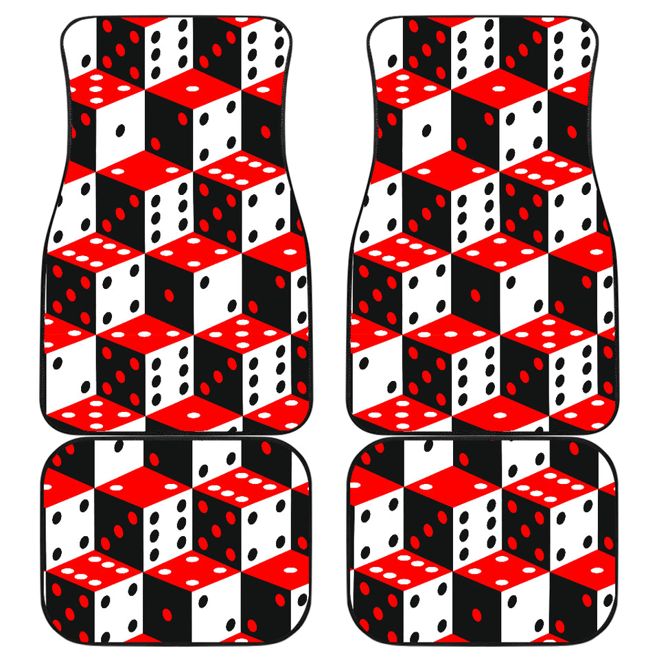 Dice Pattern Print Design 02 Front and Back Car Mats