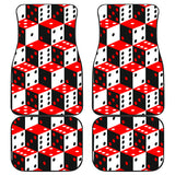 Dice Pattern Print Design 02 Front and Back Car Mats