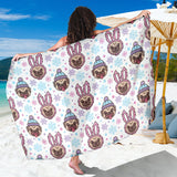 Cute Pug Hat Rabbit Costume Pattern Sarong