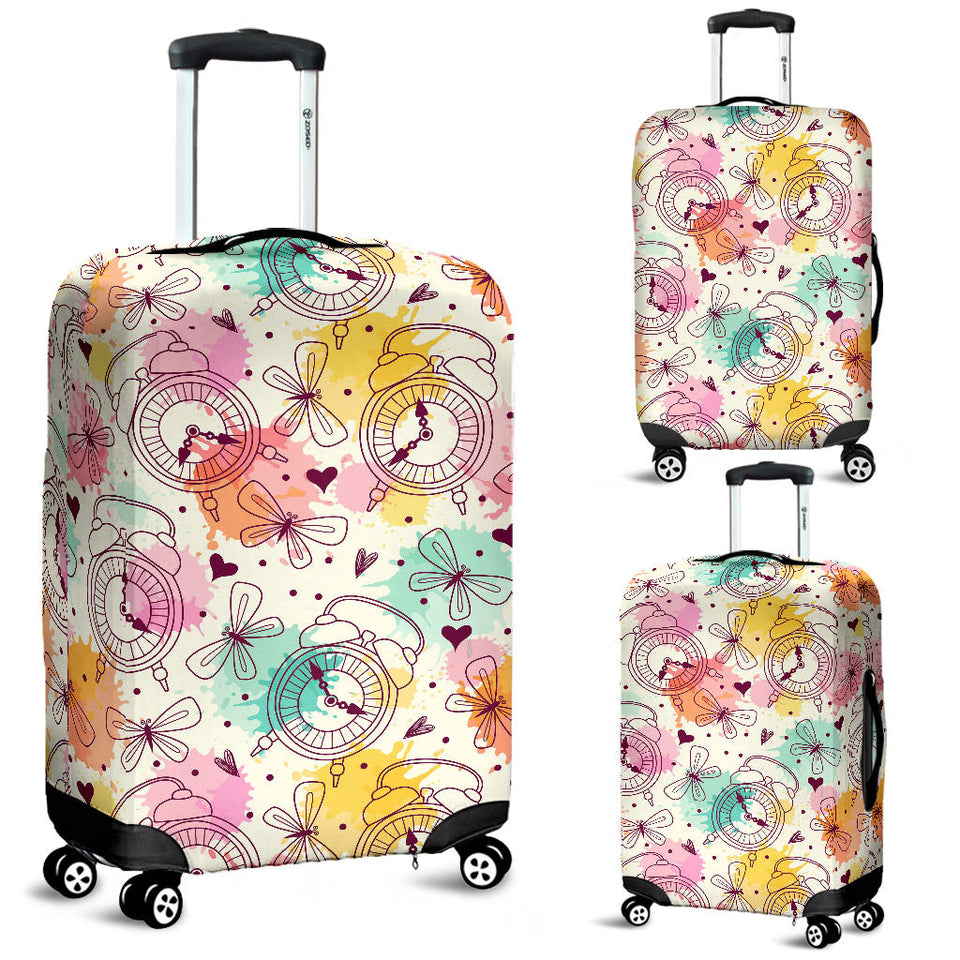 Clock Butterfly Pattern Luggage Covers