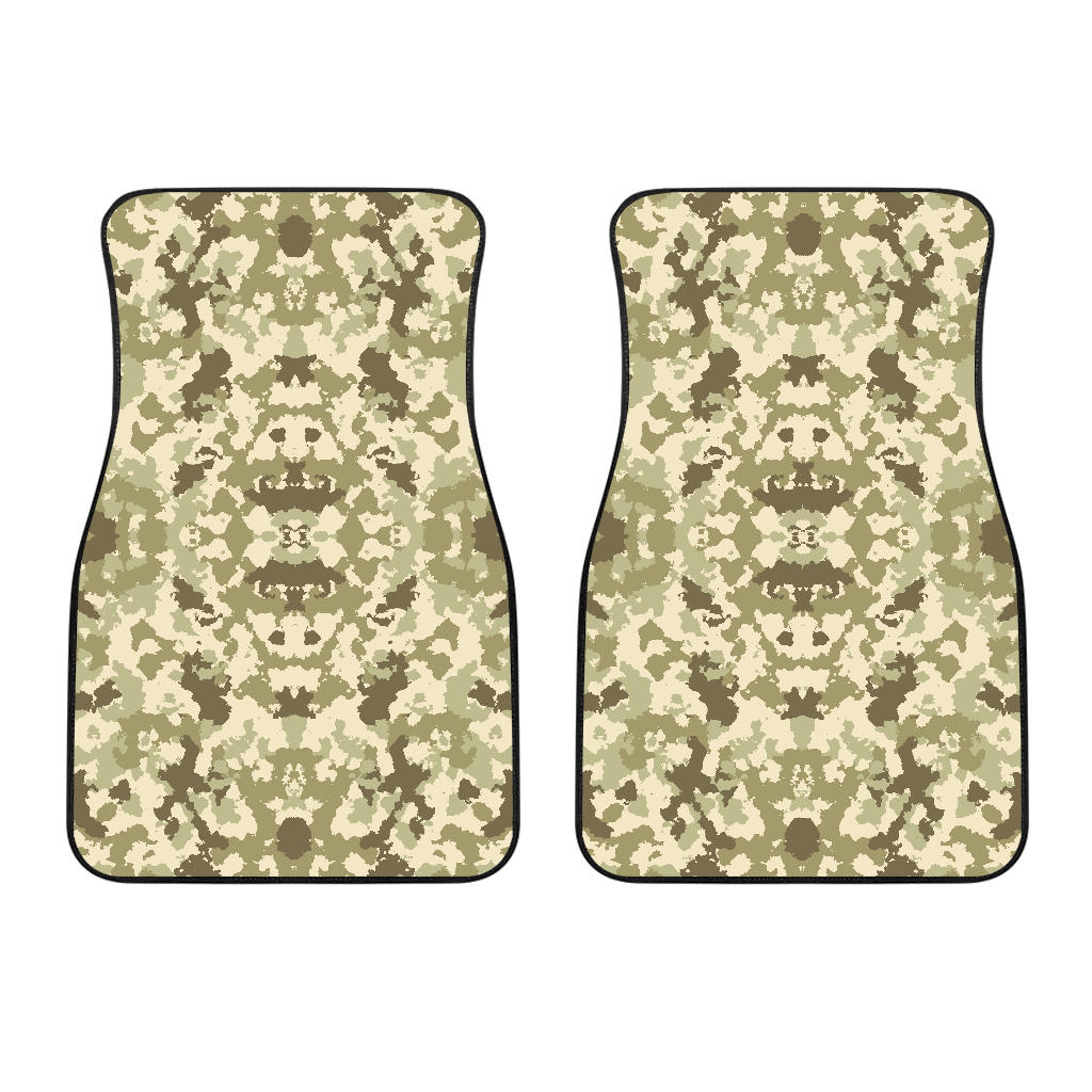 Light Green Camo Camouflage Pattern  Front Car Mats