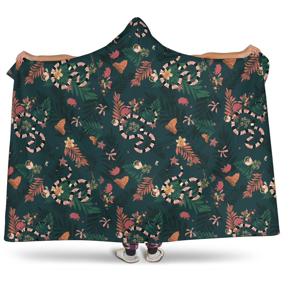 Snake Forest Pattern Hooded Blanket