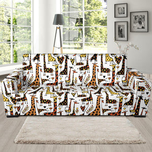 Giraffe Pattern Print Design 05 Sofa Slipcover