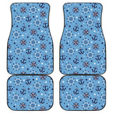 Anchors Rudder Compass Star Nautical Pattern Front And Back Car Mats