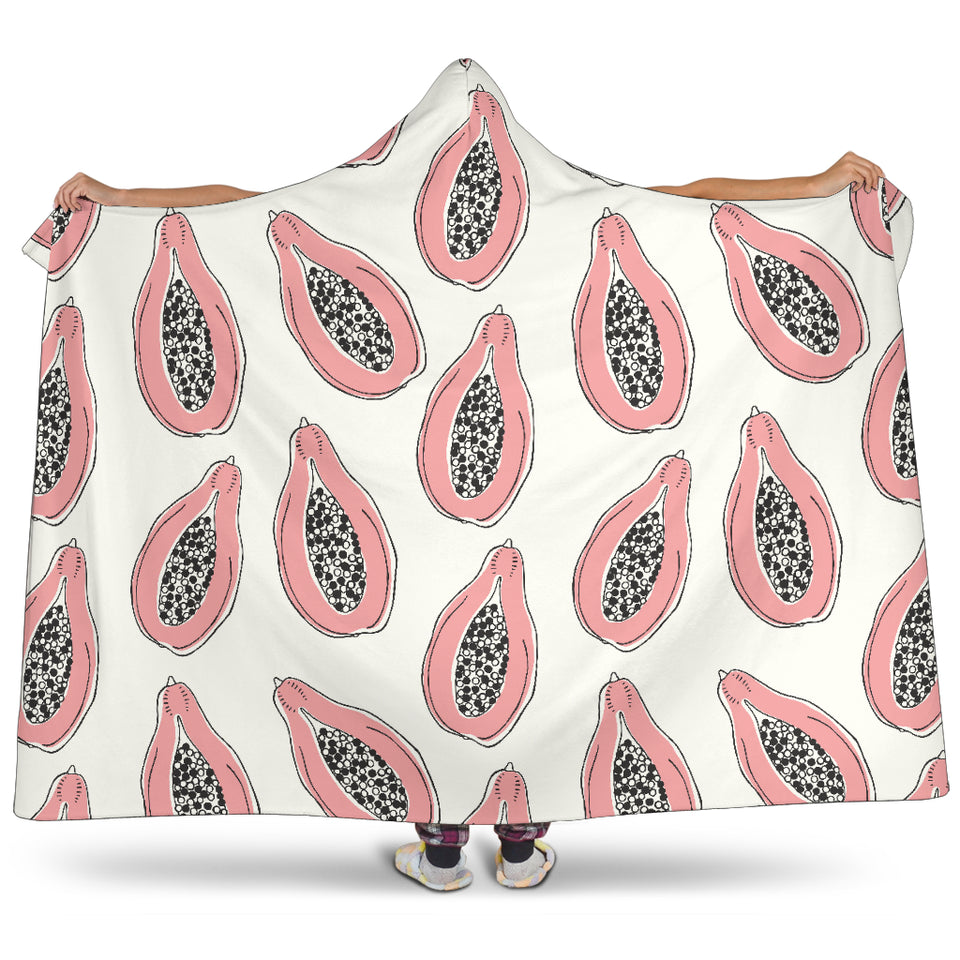 Papaya Pattern Hooded Blanket