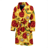 Pizza Texture Pattern Men'S Bathrobe