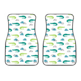 Watercolor Crocodile Pattern Front Car Mats