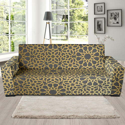 Arabic Star Gold Pattern Sofa Slipcover