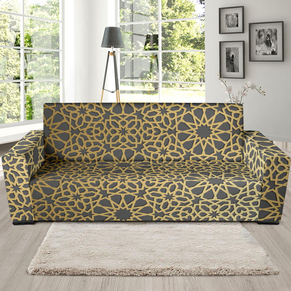 Arabic Star Gold Pattern Sofa Slipcover