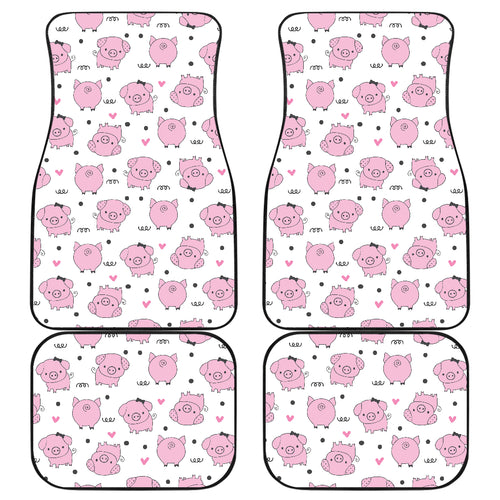 Pig Pattern Print Design 03 Front and Back Car Mats