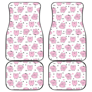 Pig Pattern Print Design 03 Front and Back Car Mats