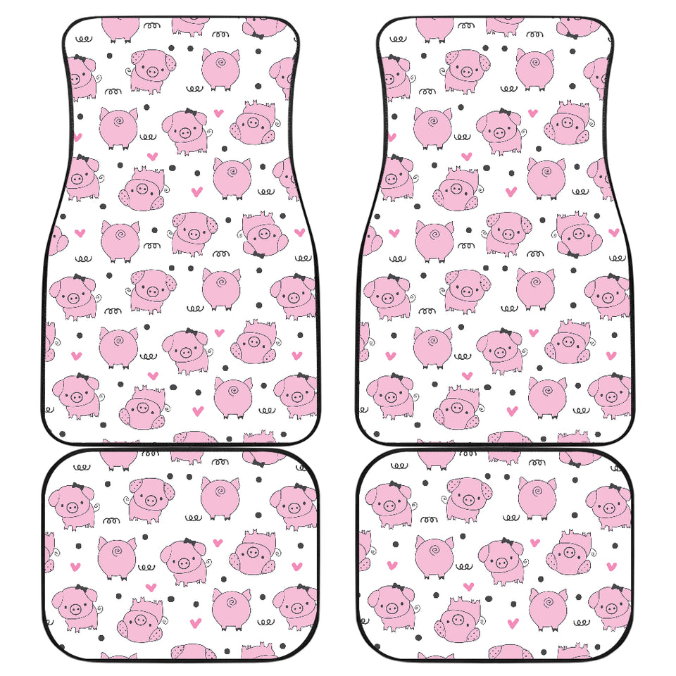 Pig Pattern Print Design 03 Front and Back Car Mats