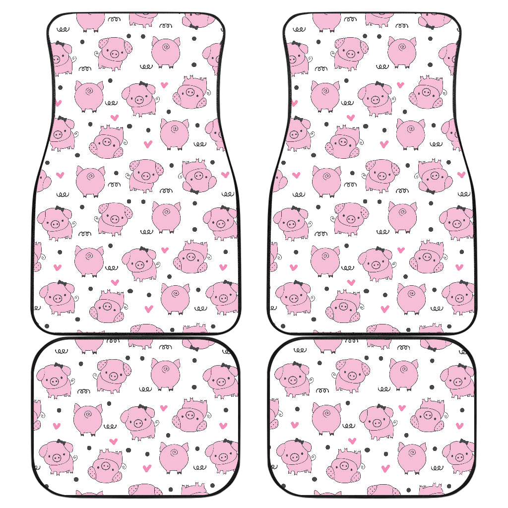 Pig Pattern Print Design 03 Front and Back Car Mats