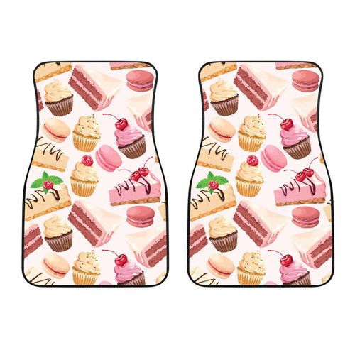 Cake Cupcake Sweets Pattern  Front Car Mats