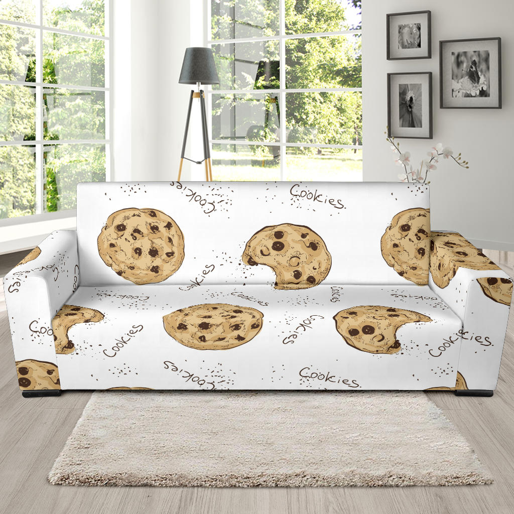 Sketch Style Cookie Pattern Sofa Slipcover