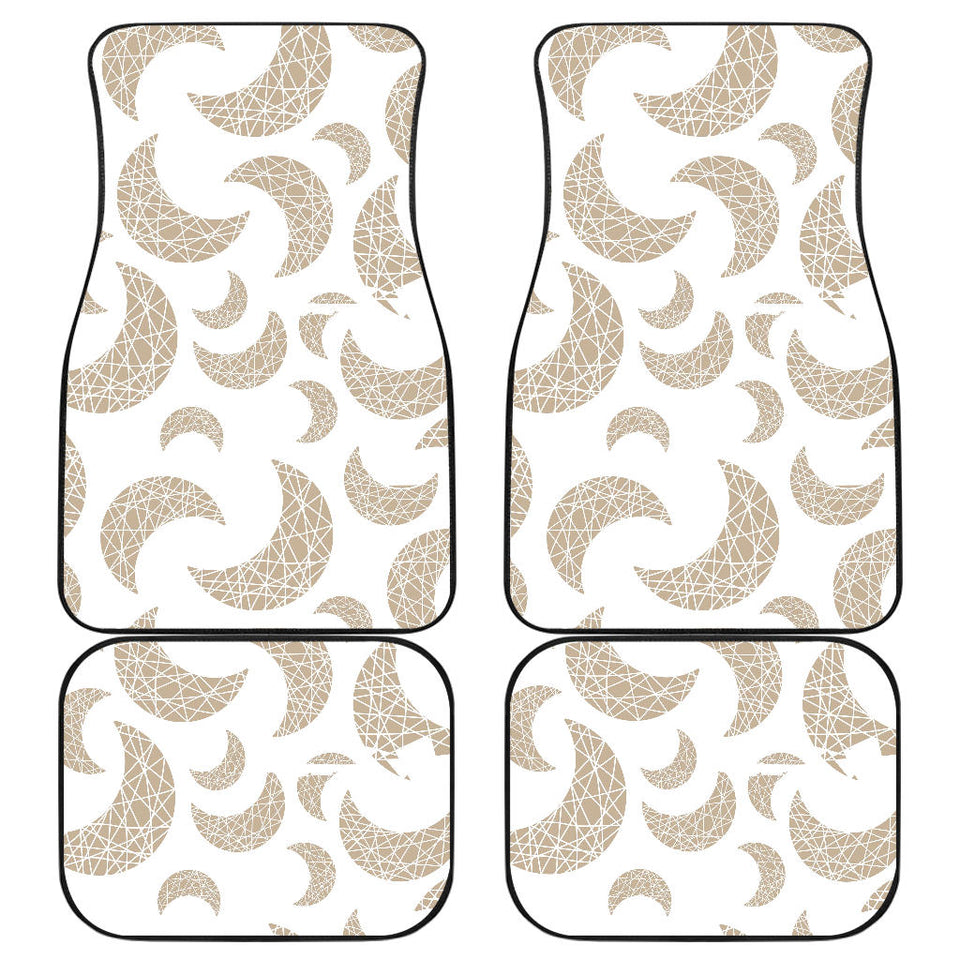 Cool Gold Moon Abstract Pattern Front And Back Car Mats