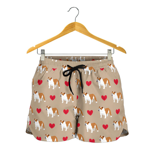 English Bulldog Pattern Print Design 05 Women Shorts