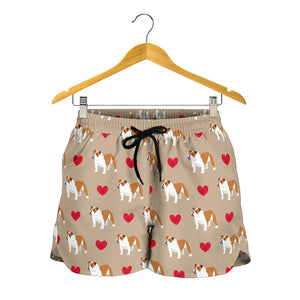 English Bulldog Pattern Print Design 05 Women Shorts