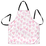 Watercolor Pink Heart Pattern Adjustable Apron