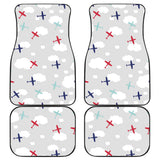 Airplane Cloud Grey Background Front And Back Car Mats