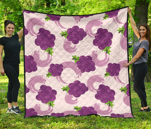 Cute Grape Pattern Premium Quilt