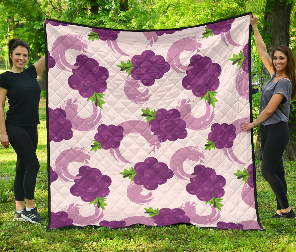 Cute Grape Pattern Premium Quilt