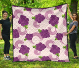 Cute Grape Pattern Premium Quilt
