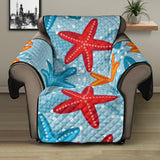 Blue red orange starfish pattern Recliner Cover Protector
