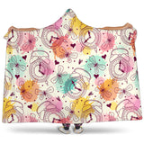 Clock Butterfly Pattern Hooded Blanket