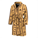 Egypt Hieroglyphics Pattern Print Design 02 Men's Bathrobe
