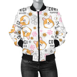 Corgi Dog Pattern Women'S Bomber Jacket