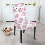 Pig Pattern Print Design 03 Dining Chair Slipcover