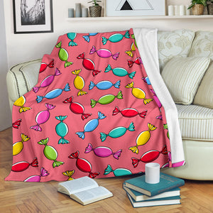 Colorful Wrapped Candy Pattern Premium Blanket