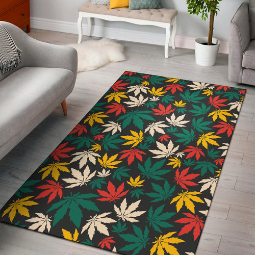 Canabis Marijuana Weed Pattern Print Design 02 Area Rug