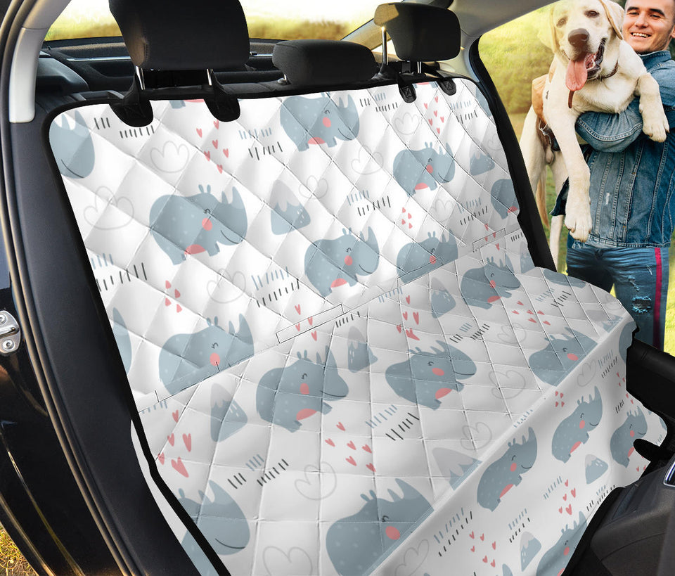 Cute Rhino Heart Pattern Dog Car Seat Covers