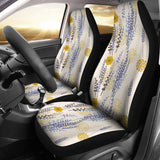 Lavender Modern Pattern Blackground Universal Fit Car Seat Covers