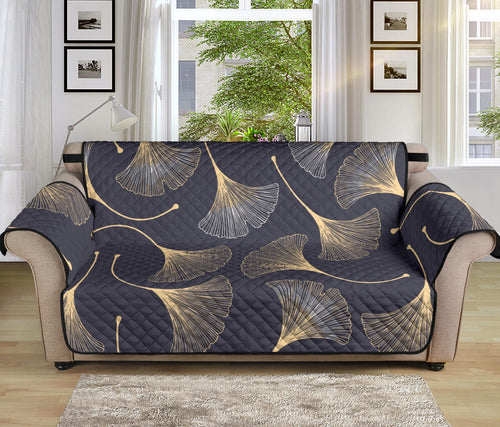 Gold ginkgo leaves Sofa Cover Protector