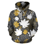 Beautiful Gold Autumn Maple Leaf Pattern Men Women Pullover Hoodie